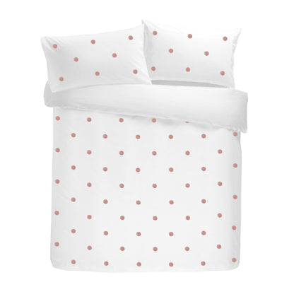 Dot Garden Duvet Cover Set in White with Pink Dots