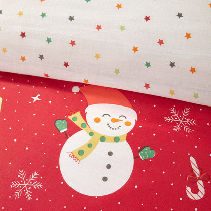 Elf & Santa Duvet Cover Set by Bedlam Christmas in Multi - Duvet Cover Set - Bedlam Christmas