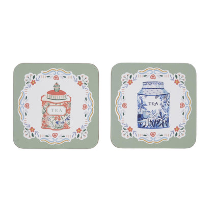 Ulster Weavers Tea Tins Coasters - 4 Pack One Size in Multi - Coaster - Ulster Weavers