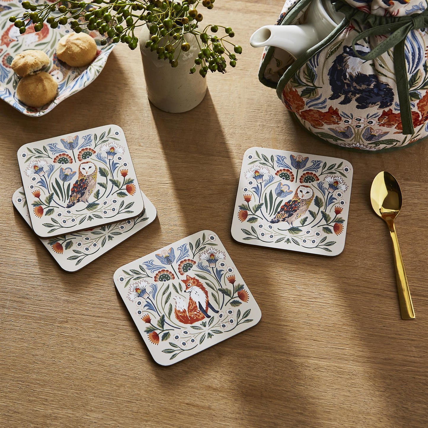 Ulster Weavers Blackthorn Coasters - 4 Pack One Size in Beige - Coaster - Ulster Weavers