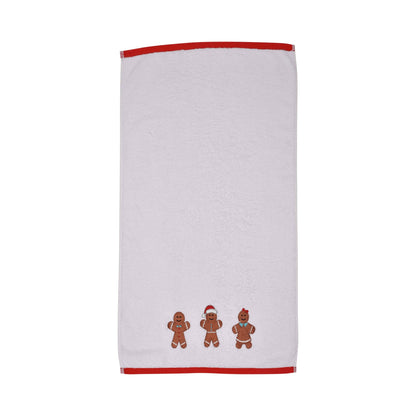 Gingerbread Hand Towel (2 pack) by Fusion Christmas in White 50 x 90cm - Hand Towel (2 pack) - Fusion Christmas