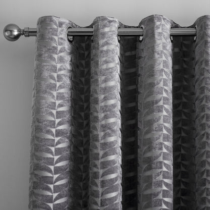 Kendal Pair of Eyelet Curtains by Curtina in Charcoal - Pair of Eyelet Curtains - Curtina