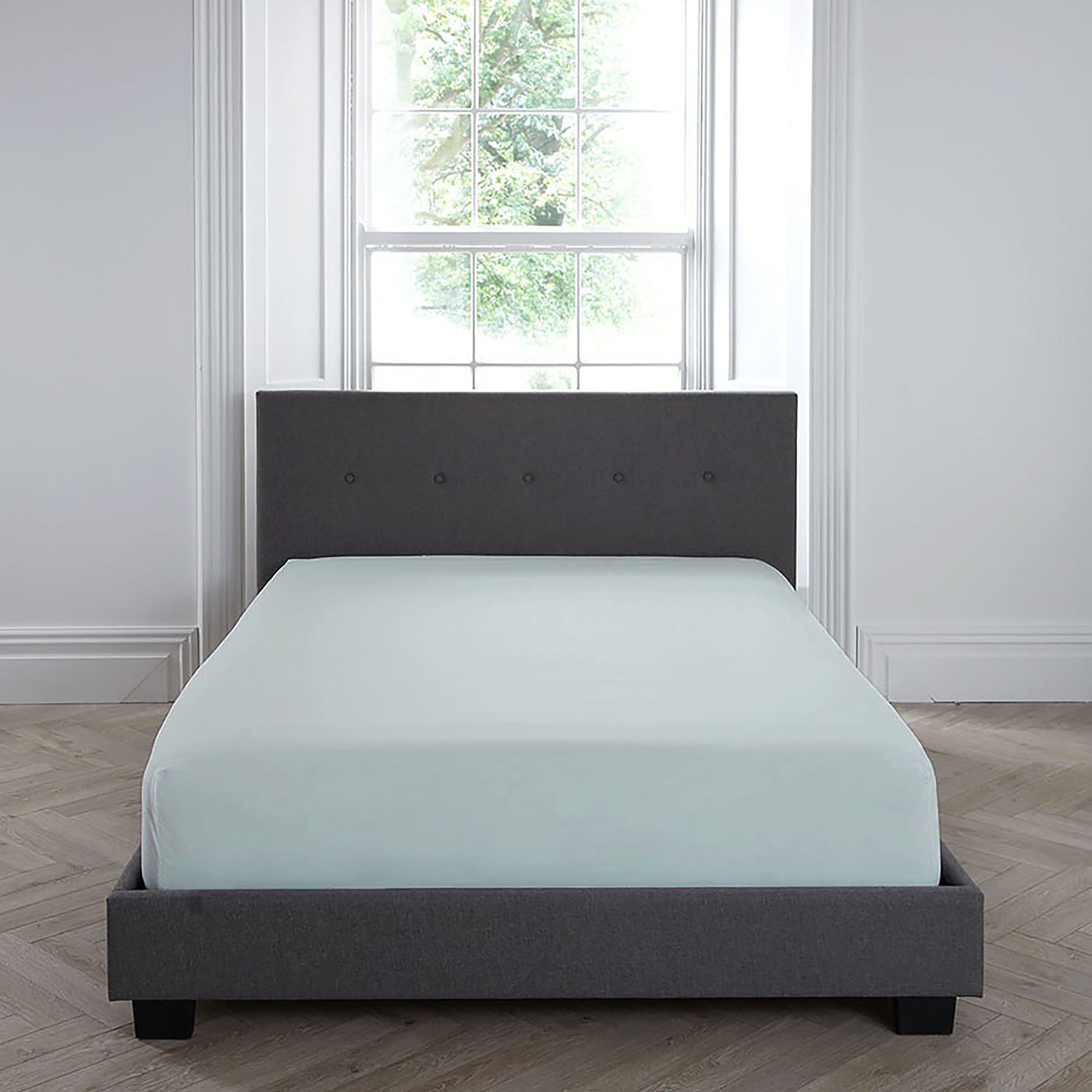 Plain Dyed 32cm Fitted Bed Sheet by Serene in Duck Egg - 32cm Fitted Bed Sheet - Serene