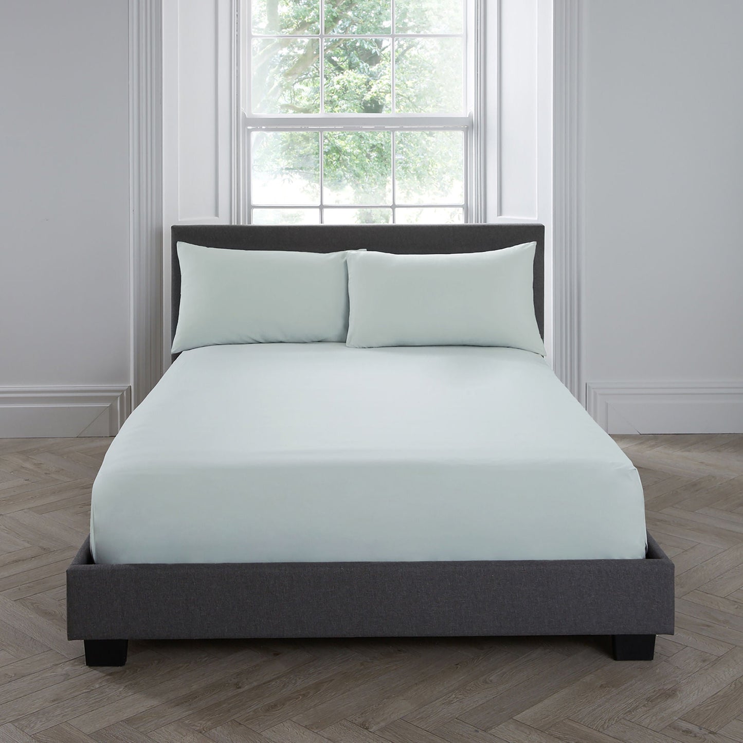 Plain Dyed 32cm Fitted Bed Sheet by Serene in Green - 32cm Fitted Bed Sheet - Serene