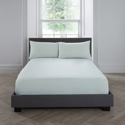 Plain Dyed 32cm Fitted Bed Sheet by Serene in Green - 32cm Fitted Bed Sheet - Serene