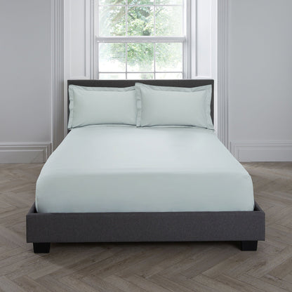 Plain Dyed 32cm Fitted Bed Sheet by Serene in Green - 32cm Fitted Bed Sheet - Serene