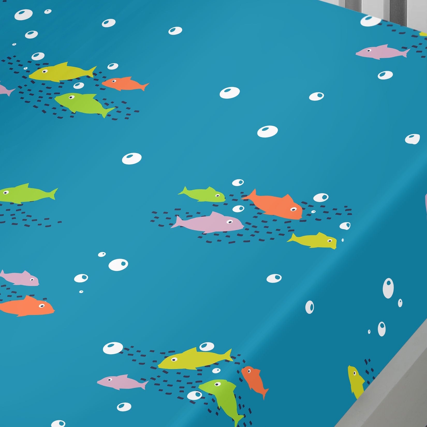 Sea Life 25cm Fitted Bed Sheet by Bedlam in Multicolour - 25cm Fitted Bed Sheet - Bedlam