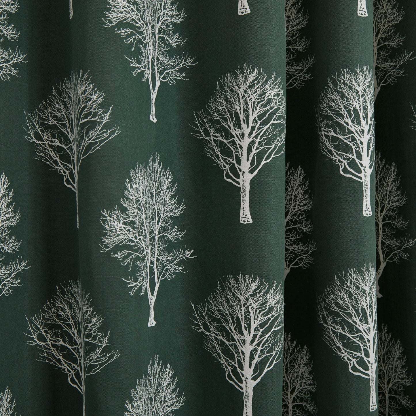 Woodland Trees Cushion by Fusion in Bottle Green 43 x 43cm - Cushion - Fusion