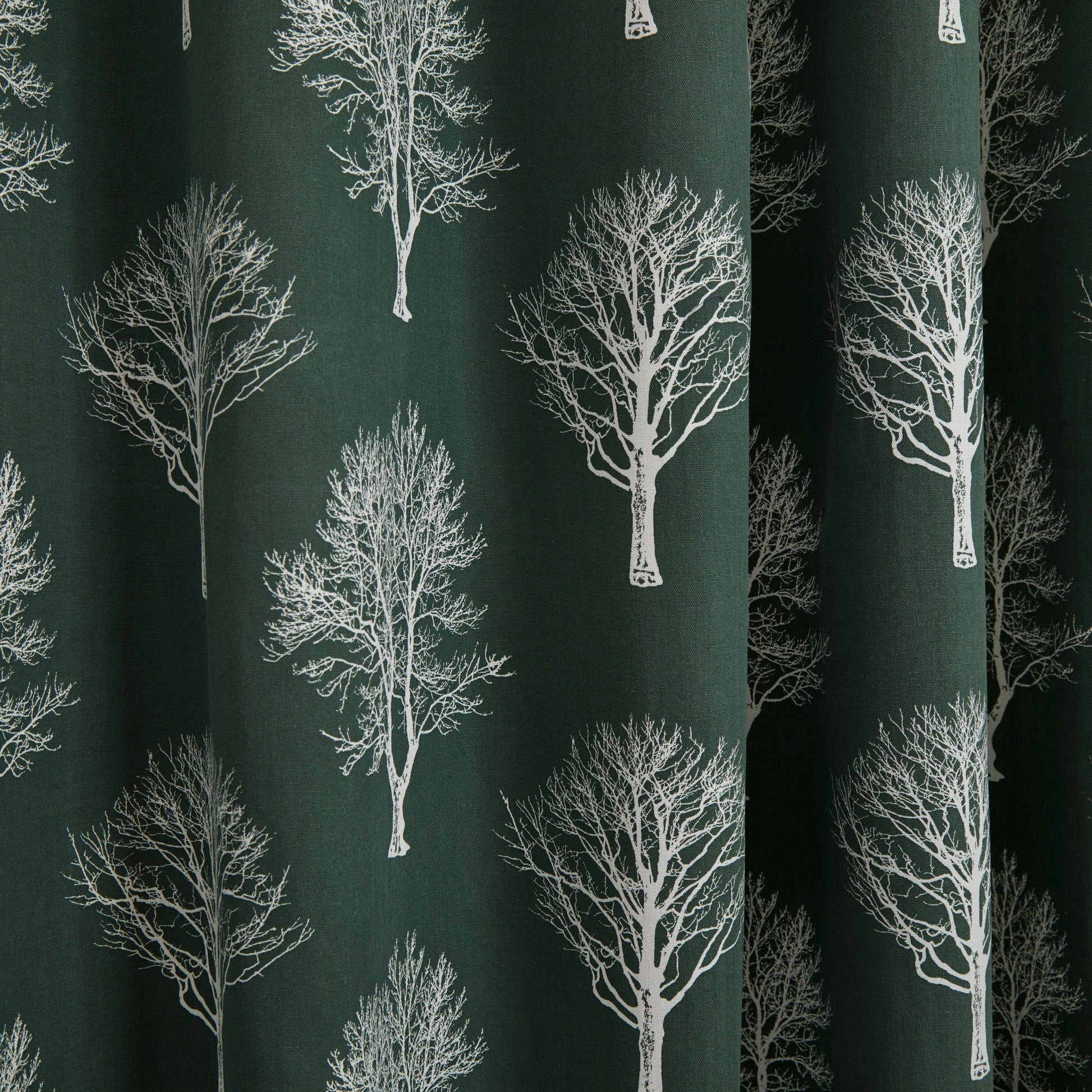 Woodland Trees Cushion by Fusion in Bottle Green 43 x 43cm - Cushion - Fusion