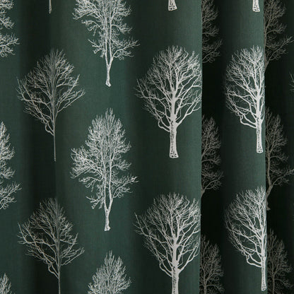 Woodland Trees Cushion by Fusion in Bottle Green 43 x 43cm - Cushion - Fusion