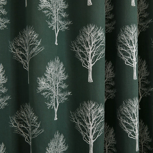 Woodland Trees Cushion by Fusion in Bottle Green 43 x 43cm - Cushion - Fusion
